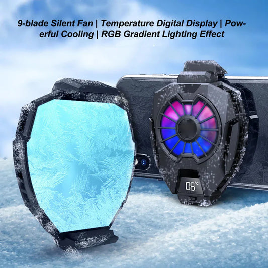 S-72 Portable Mobile Phone Cooling Fan with LED Light β Silent & Compact