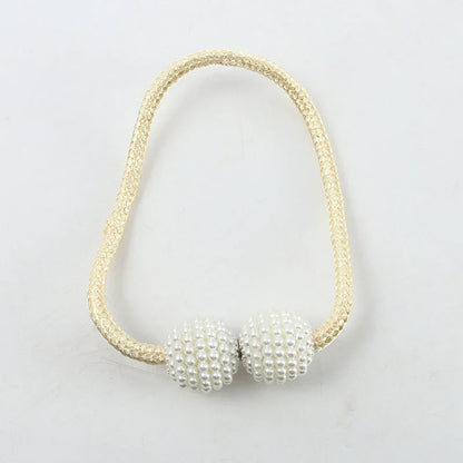 Magnetic Curtain Buckle Tieback – Beaded Hanging Ball Curtain Clip (1 Pair, Random Color)